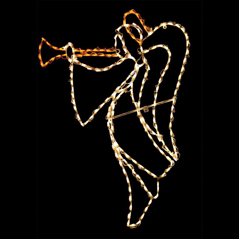 LED Left-Facing Angel Playing Trumpet for Christmas Nativity Display