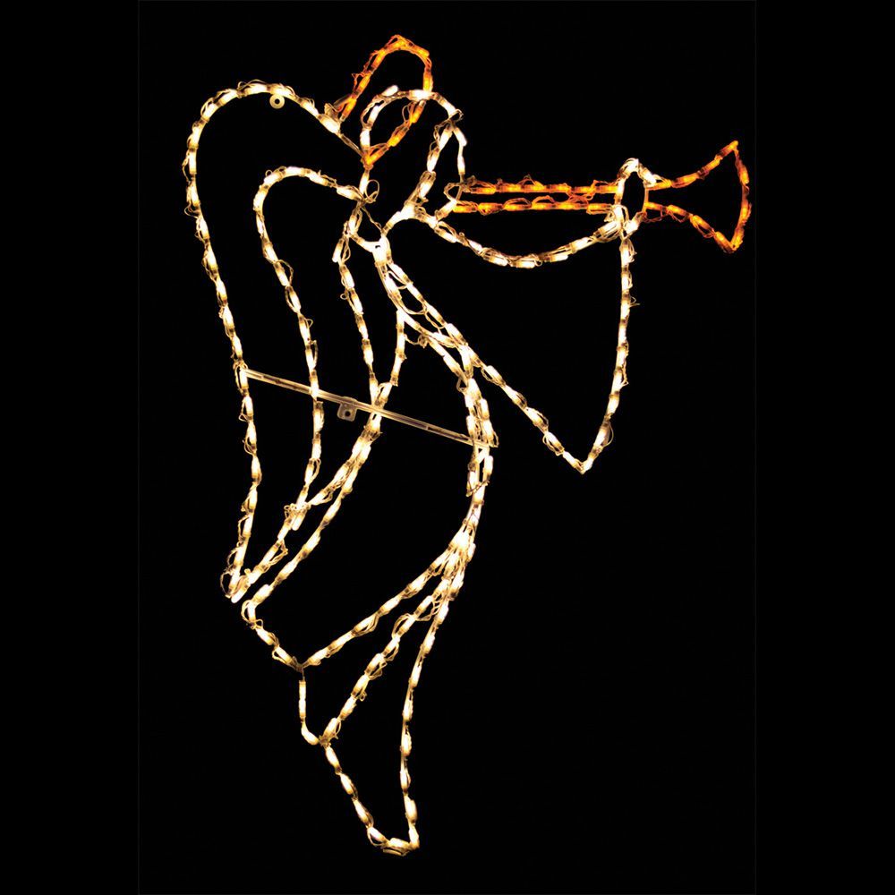 LED Right-Facing Angel Playing Trumpet for Christmas Nativity Display