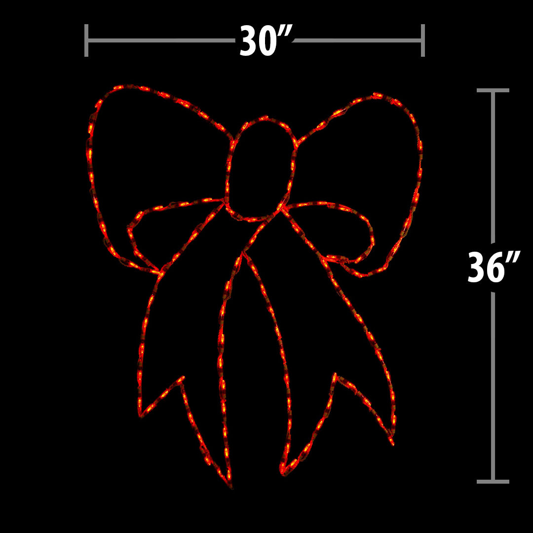 LED Red Bow 36"