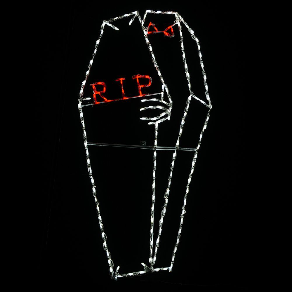 LED Coffin with Peaking Body for Halloween Display