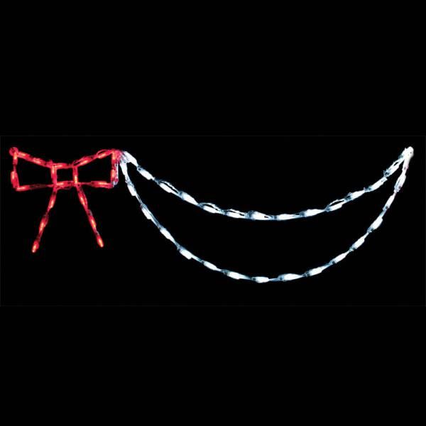 LED Garland and Bow White Linkable for Christmas Display