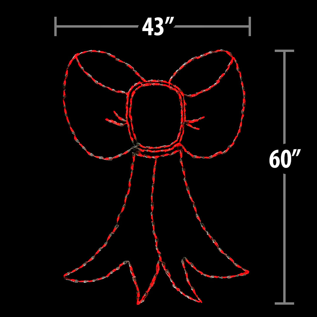 LED Red Bow 60" DELUXE