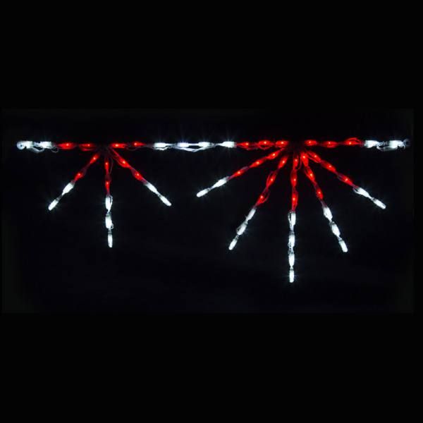 LED Starburst White and Red Linkable for Christmas Display