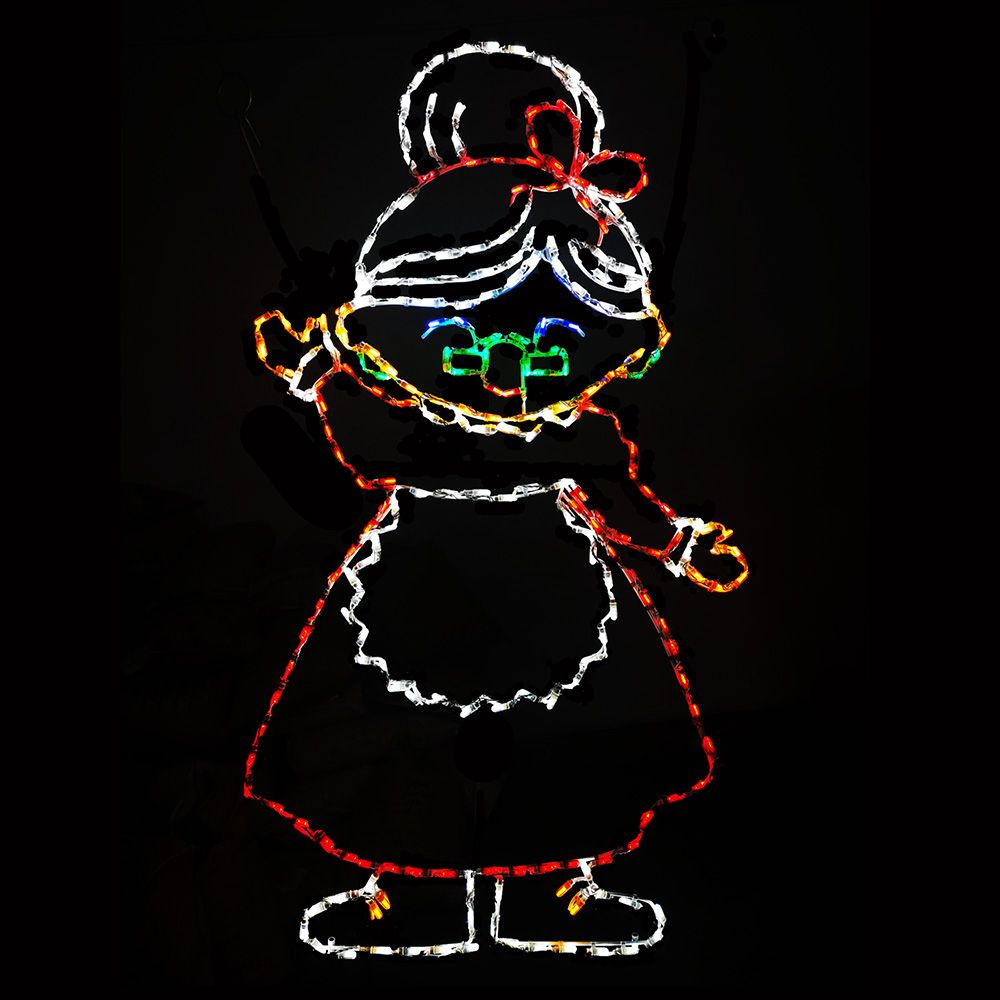 LED Mrs Claus outdoor lighted Christmas Display
