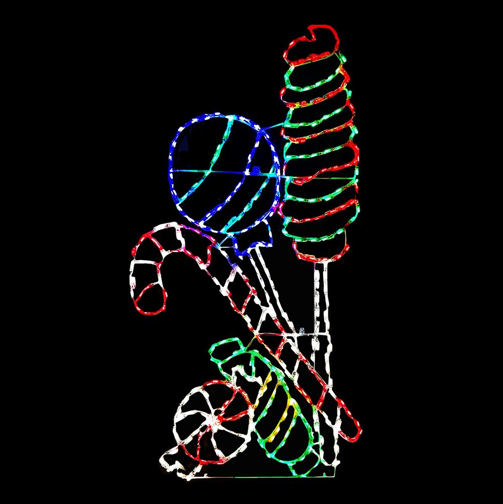 LED Candy Cane Lollipop Cluster