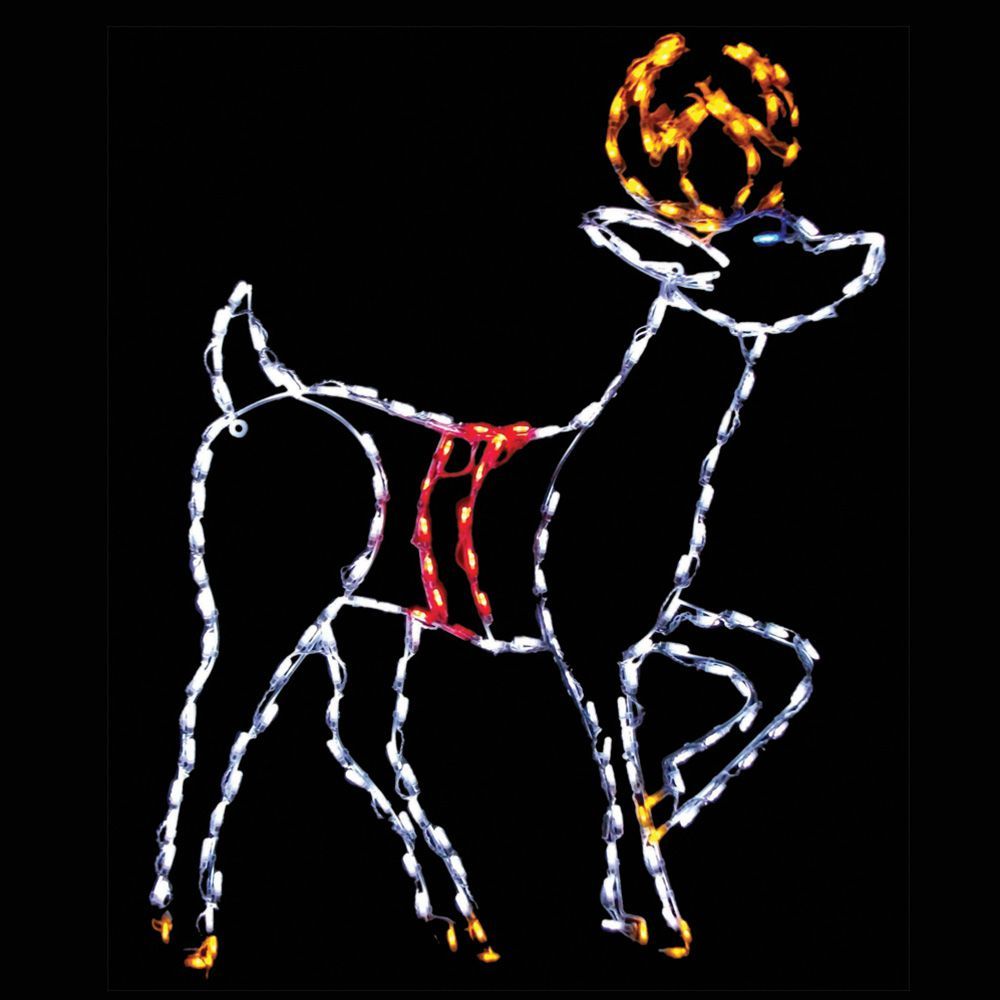 LED Reindeer outdoor lighted Christmas display motif