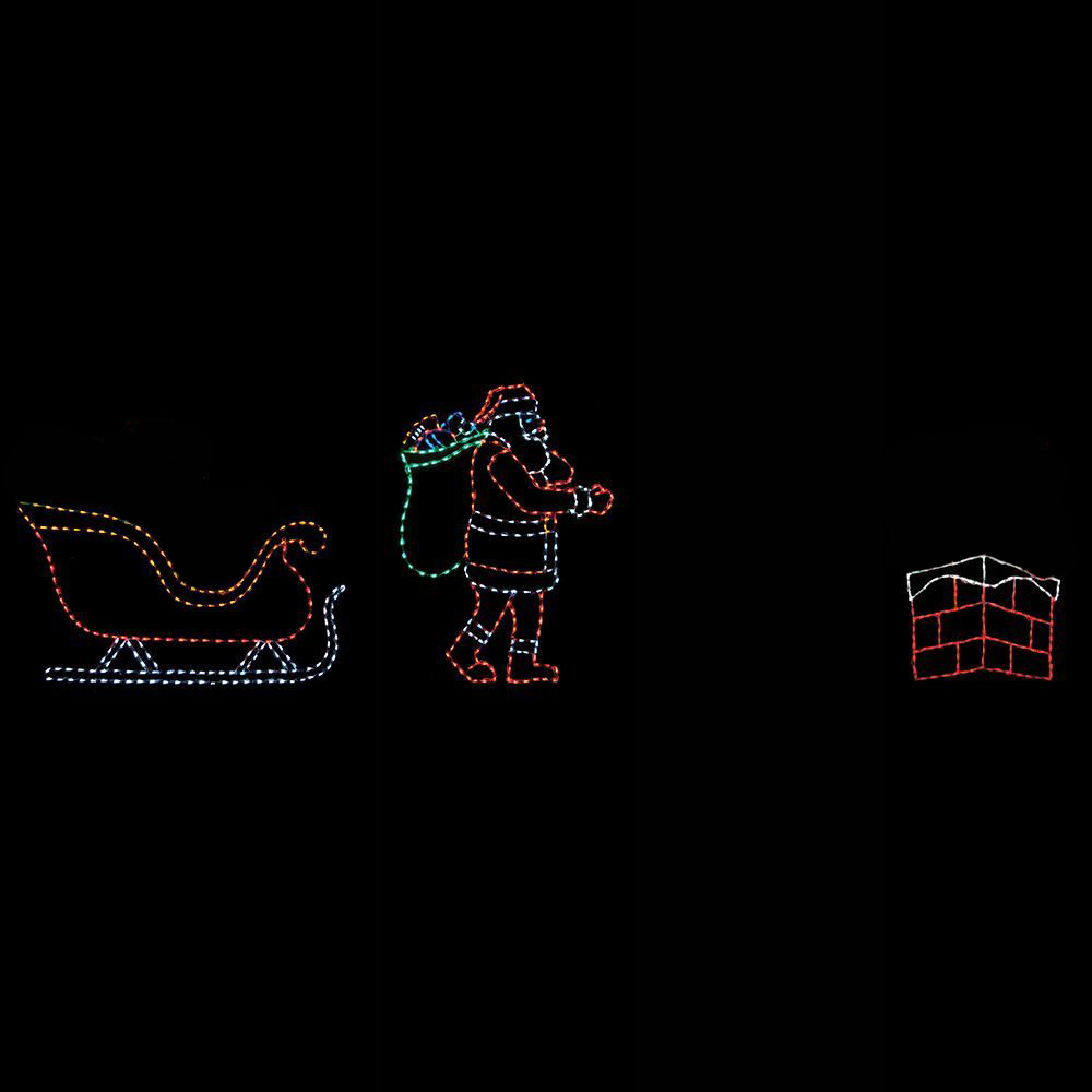 Animated LED Santa Rooftop Scene