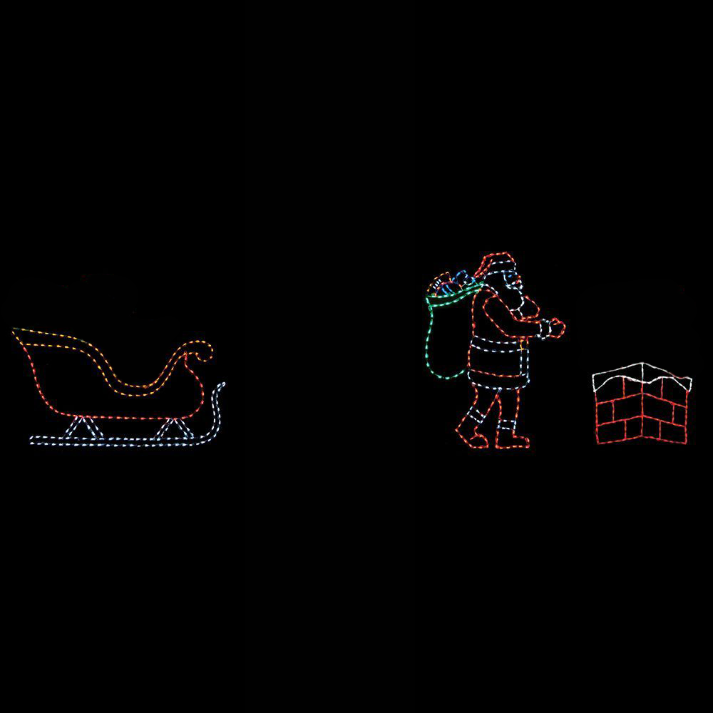 Animated LED Santa Rooftop Scene