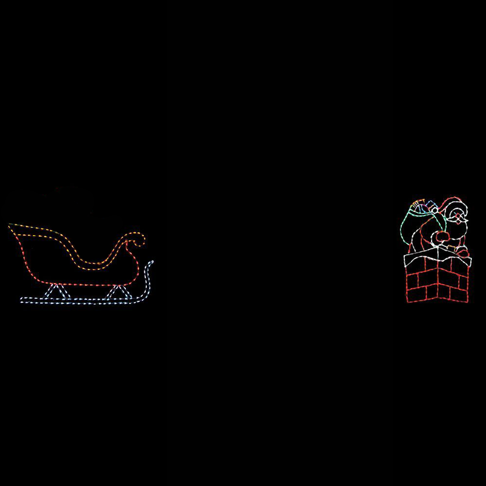 Animated LED Santa Rooftop Scene