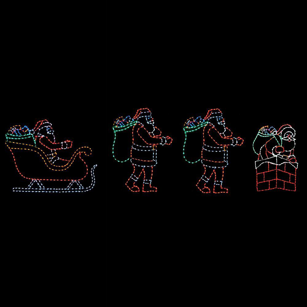 Animated LED Santa Rooftop Scene