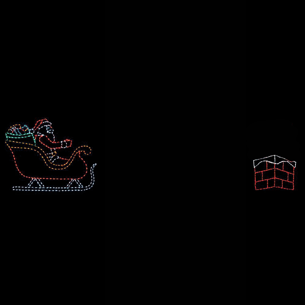 Animated LED Santa Rooftop Scene