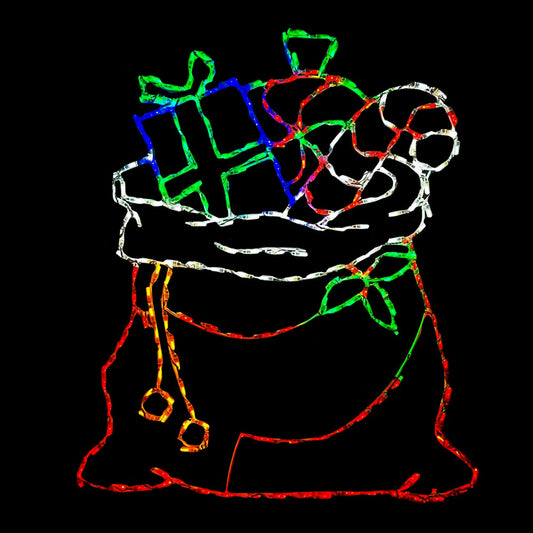 LED Santa Bag with Gifts