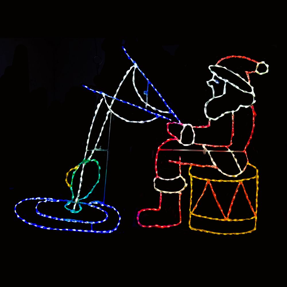 LED Santa Fishing
