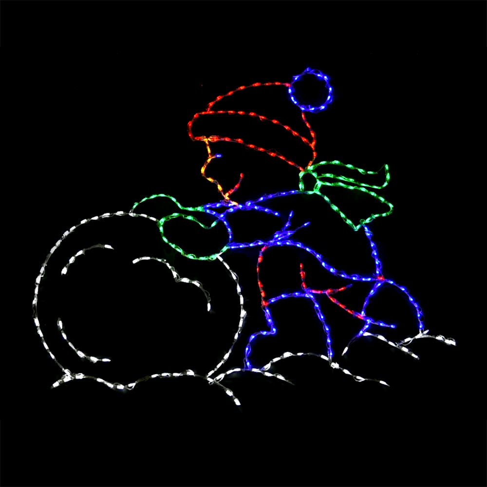 LED Boy Rolling Snowball