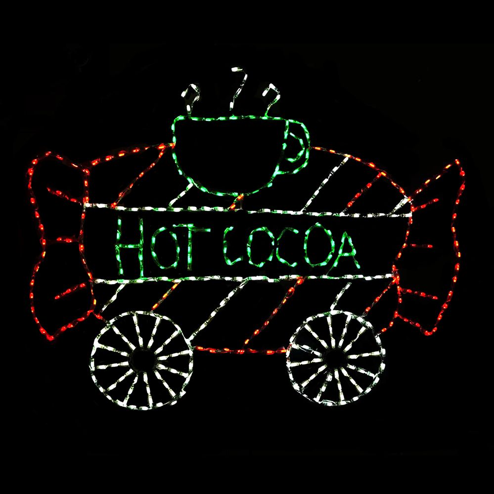 Animated LED Christmas Train Car with Hot Cocoa