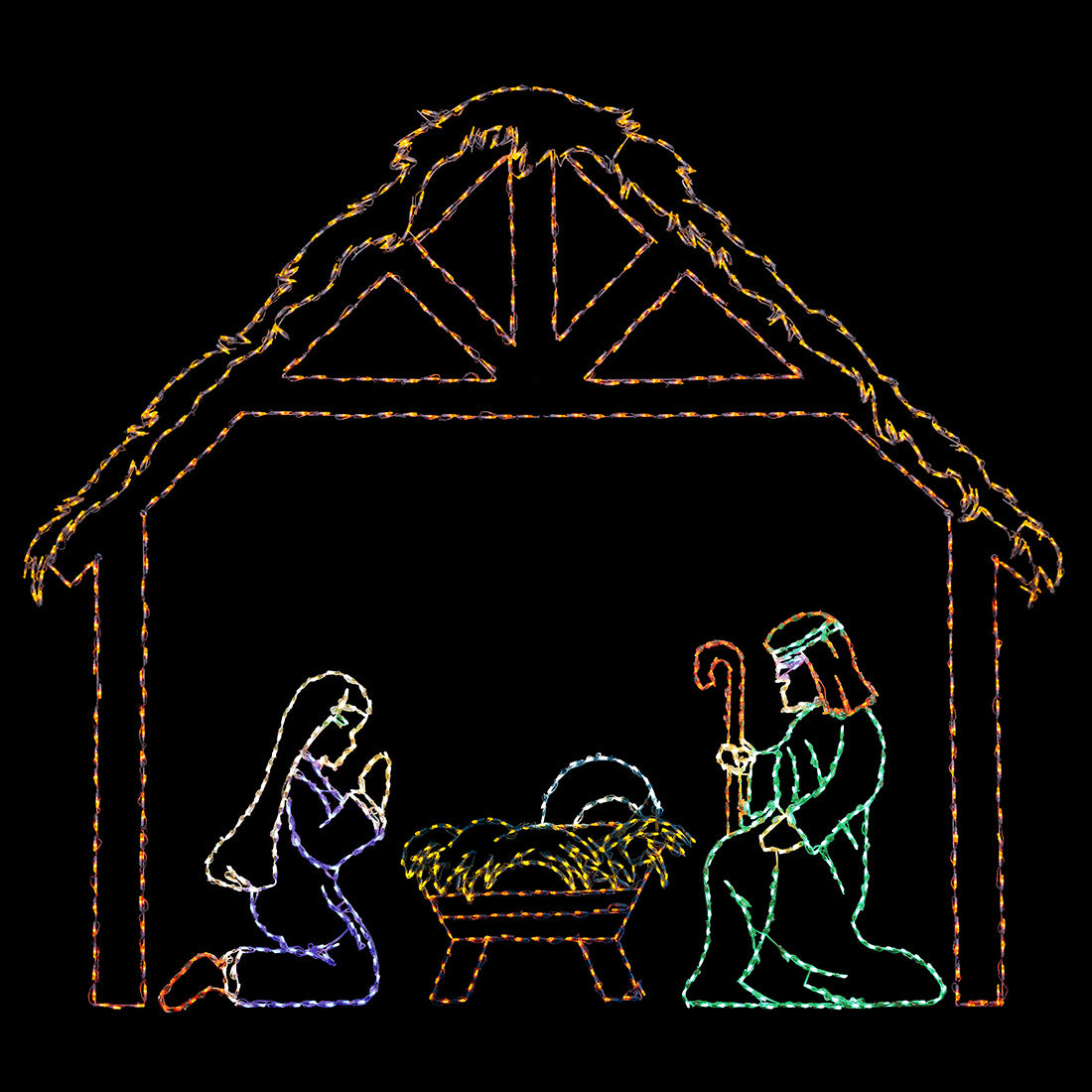 LED Nativity Stable Hut DELUXE