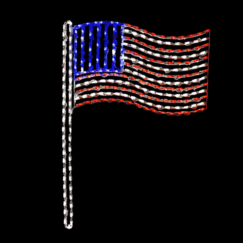 LED American Flag Pole