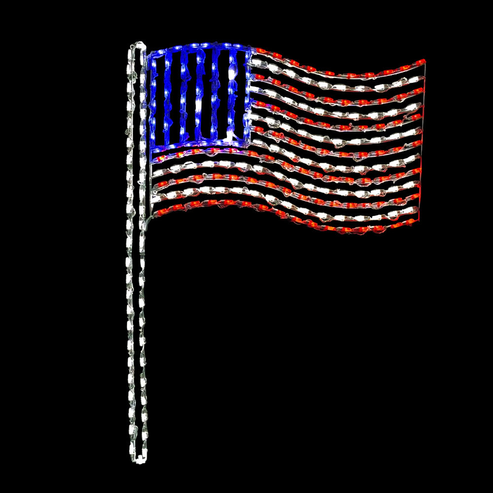 LED American Flag Pole