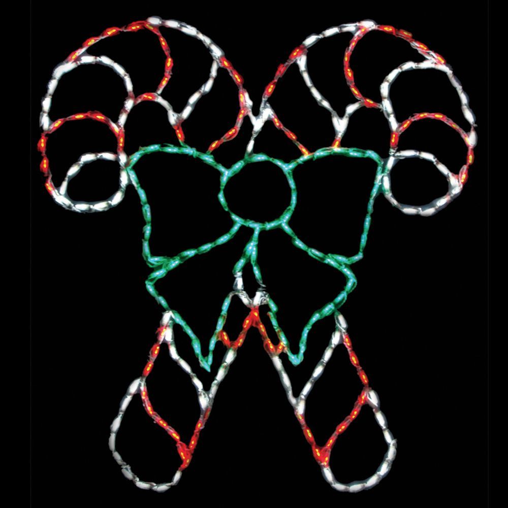 Led Candy LED Candy Canes with Bow | Outdoor Christmas Lights Display
