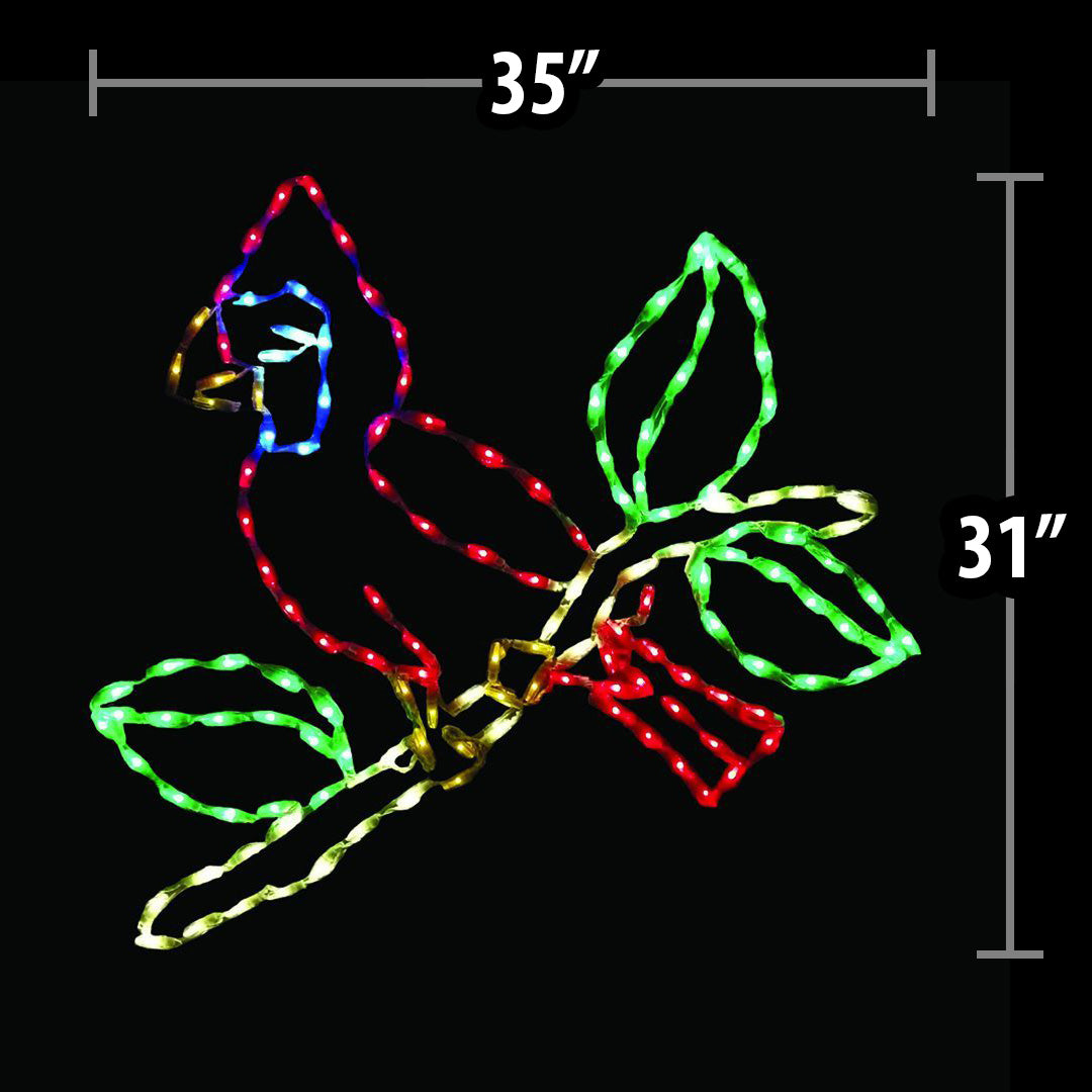 LED Cardinal on Branch