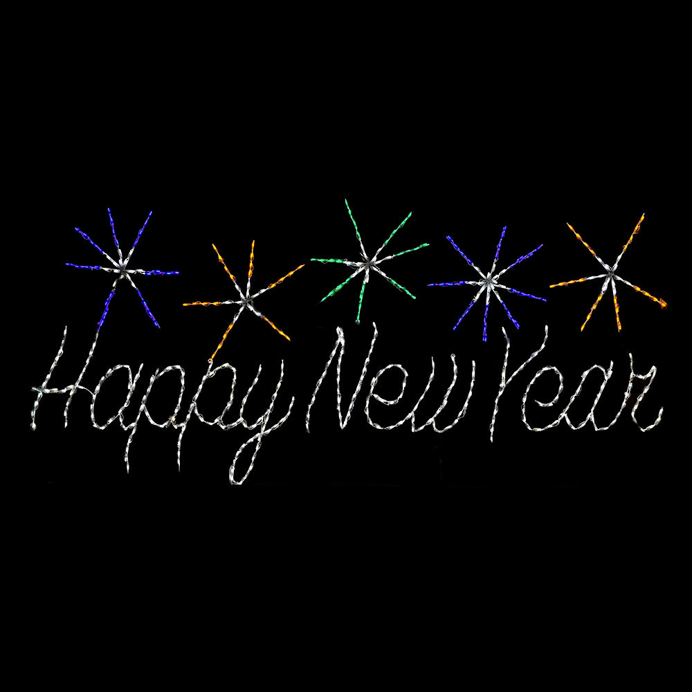 LED Happy New Year Word Sign