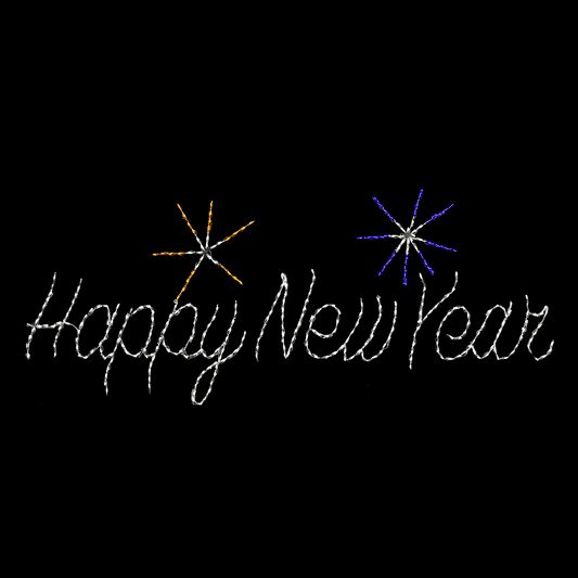 LED Happy New Year Word Sign