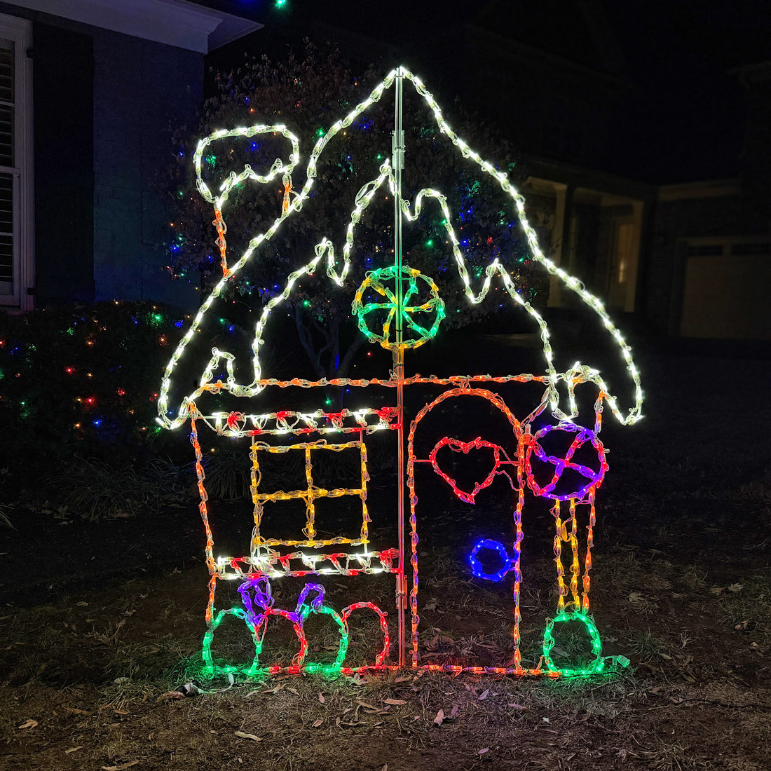 LED Gingerbread House Small | Candy-Themed Lighted Display