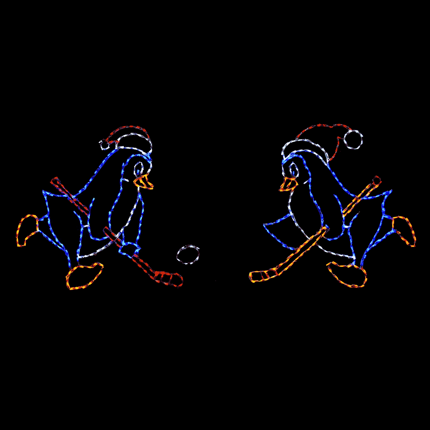 Animated LED Penguin Hockey Players