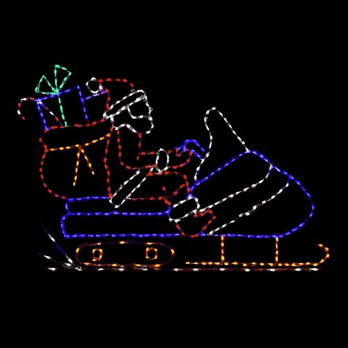 Animated LED Santa on a Snowmobile