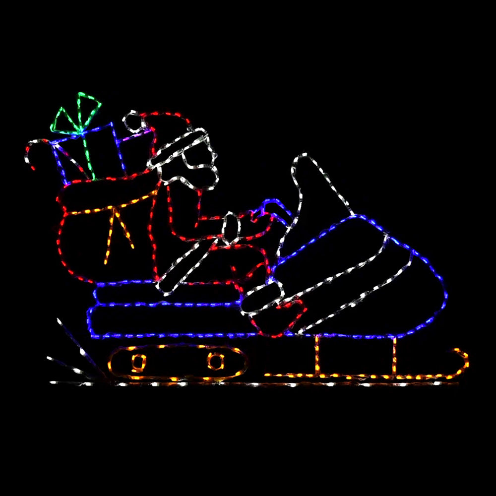 Animated LED Santa on a Snowmobile