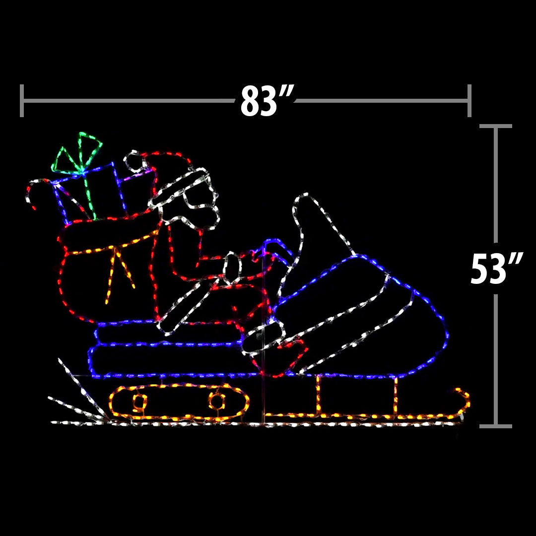 Animated LED Santa on a Snowmobile