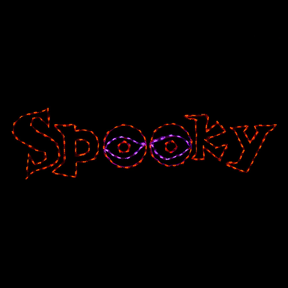 LED 'Spooky' Word Sign