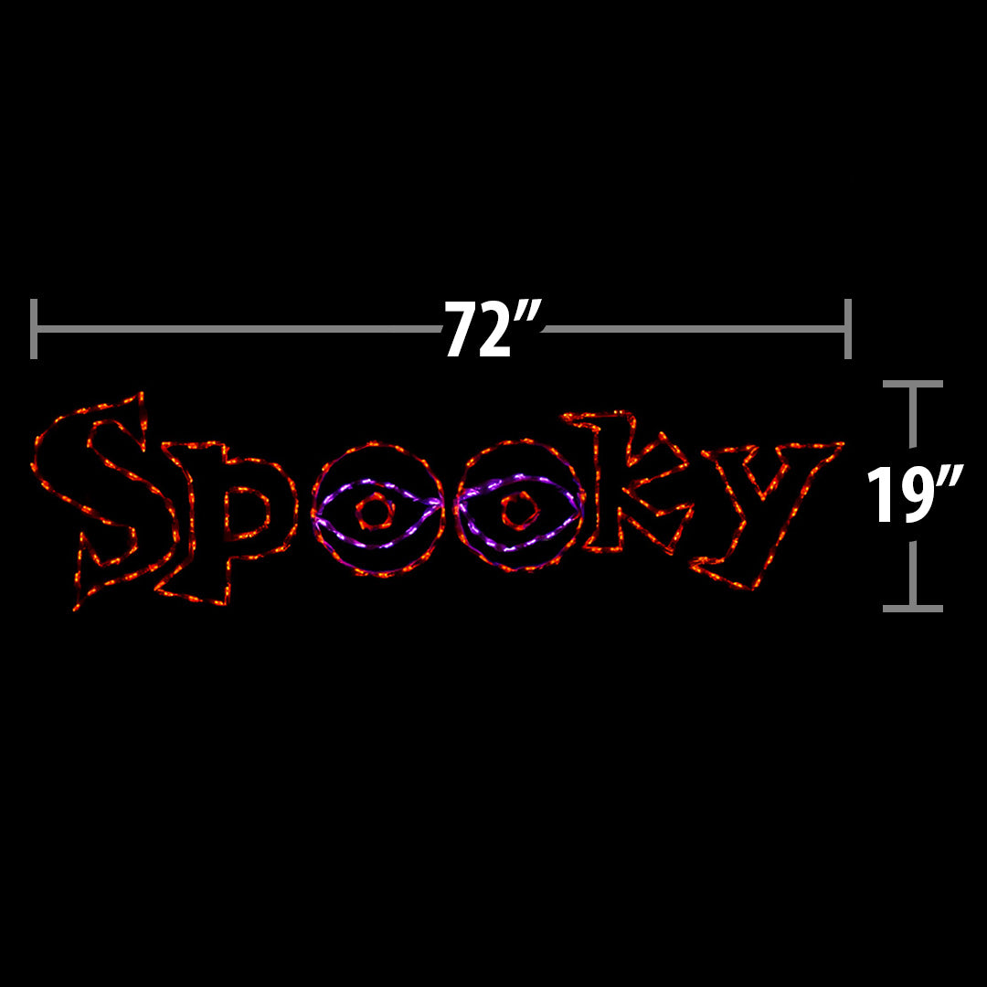 LED 'Spooky' Word Sign
