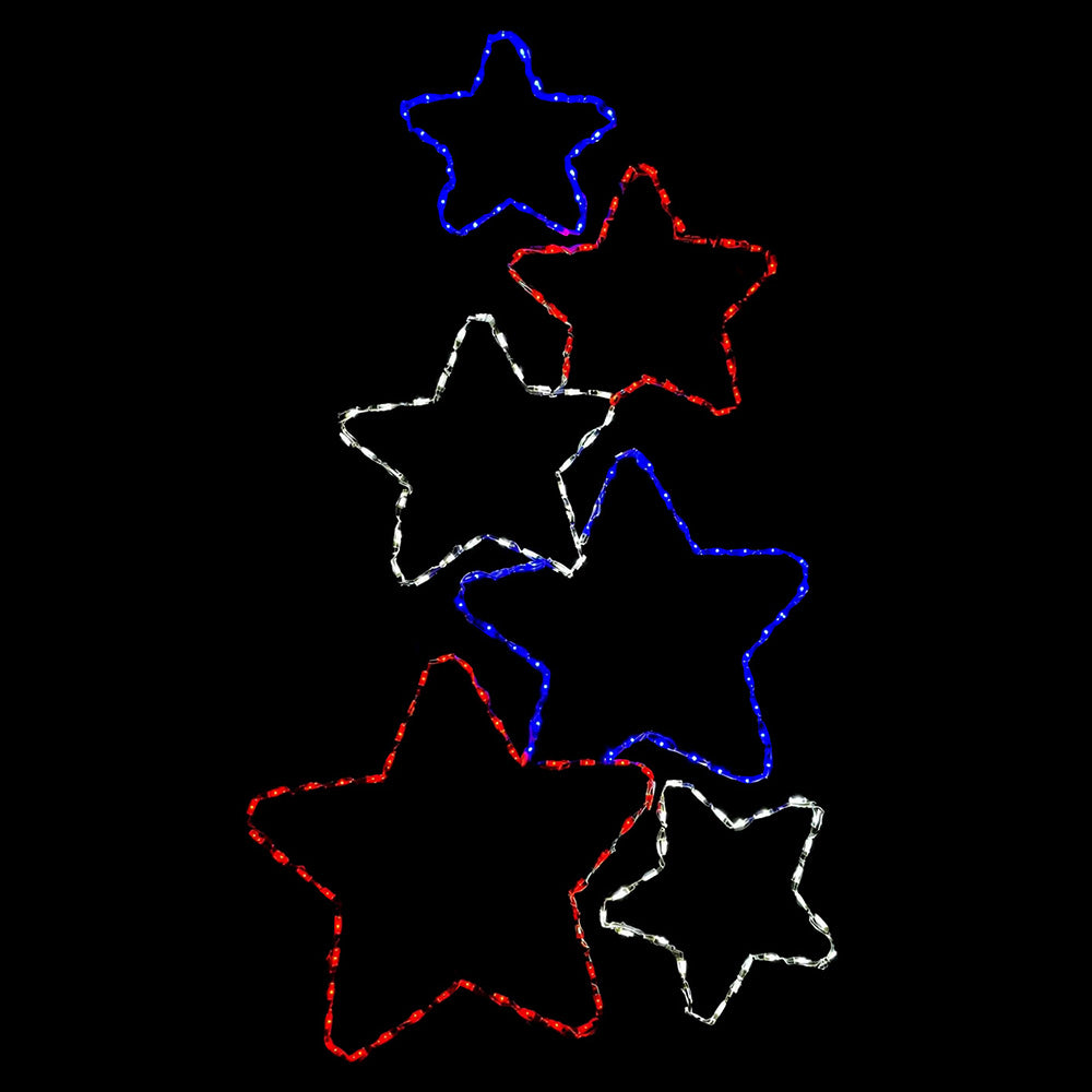 LED Star Stack of Red, White, and Blue