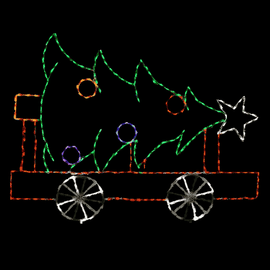 Animated LED Christmas Train Car with Tree